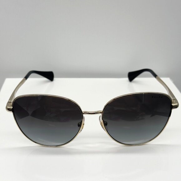 Ralph Lauren Sunglasses RA4144 9116/8G Shiny Gold Frames Gray Gradient Lenses - Picture 2 of 11